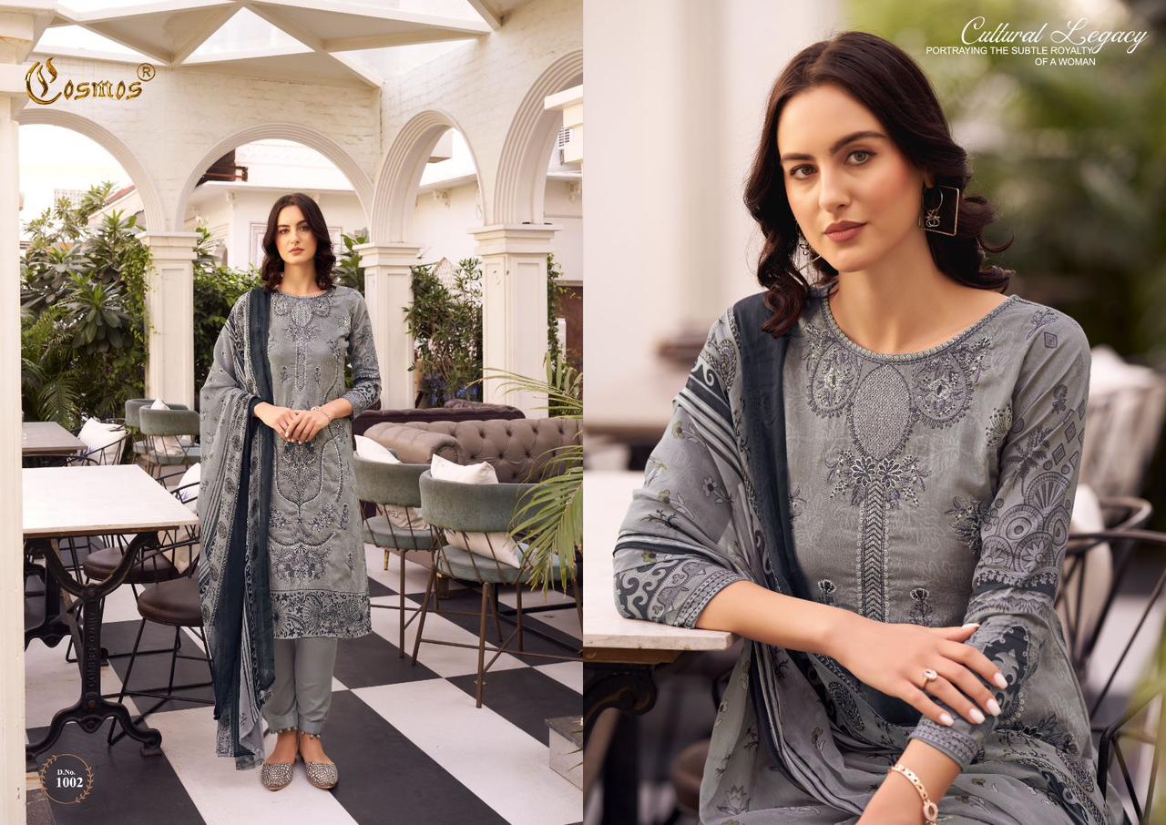 Cosmos Noor Premium Embroidered Vol 1 Cambric Cotton Suits Online Wholesale